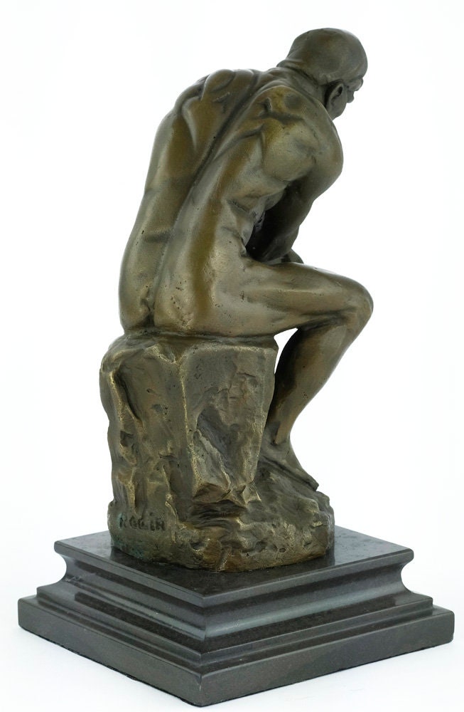 Bronze Sculpture The Thinker by Rodin Bronze Thinker Statue Auguste Rodin French Art Statue Thinking Male Decoration Famous Rodin Sculpture