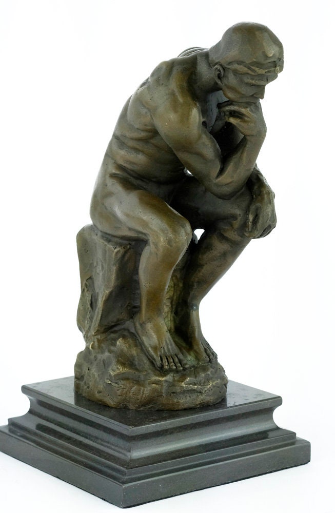 Bronze Sculpture The Thinker by Rodin Bronze Thinker Statue Auguste Rodin French Art Statue Thinking Male Decoration Famous Rodin Sculpture