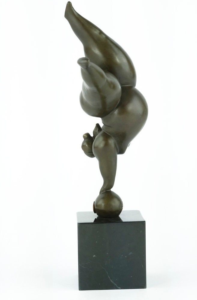 Bronze Voluptuous Female in Handstand Sculpture Modern Bronze Female Sculpture Female Nude Art Figurine Contemporary Bronze Sculpture Milo