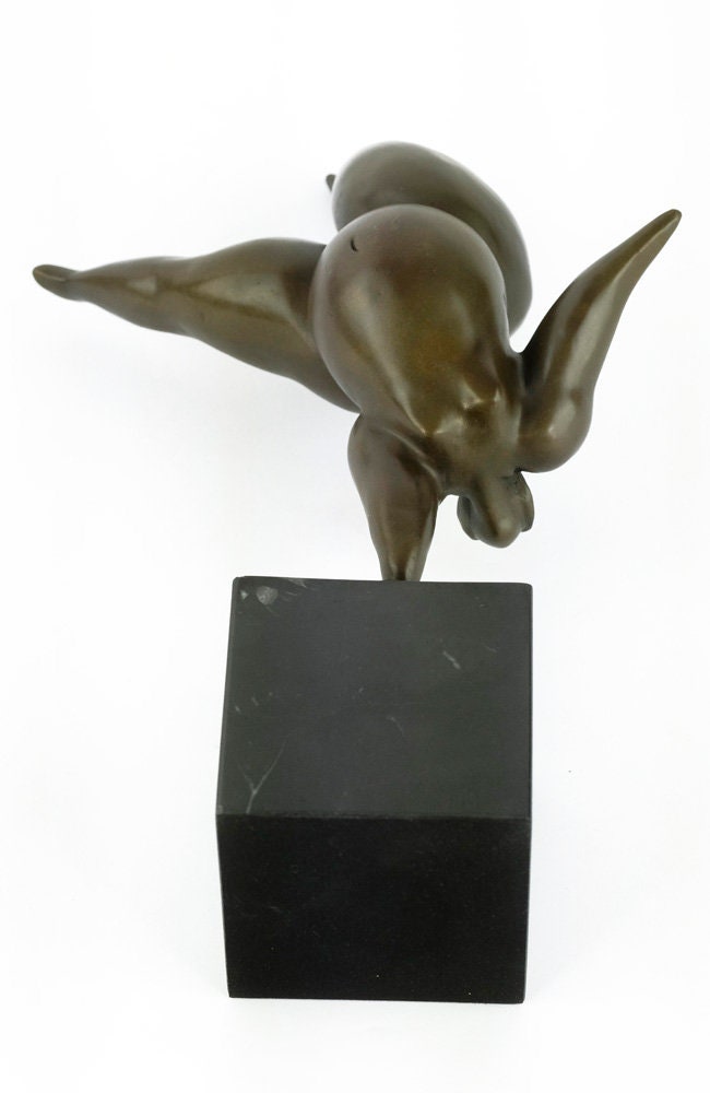 Bronze Voluptuous Female in Handstand Sculpture Modern Bronze Female Sculpture Female Nude Art Figurine Contemporary Bronze Sculpture Milo