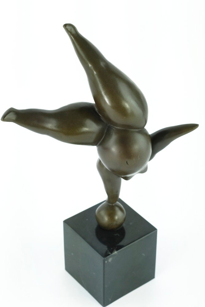 Bronze Voluptuous Female in Handstand Sculpture Modern Bronze Female Sculpture Female Nude Art Figurine Contemporary Bronze Sculpture Milo