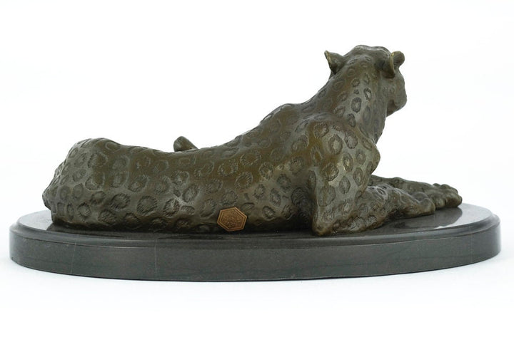 Bronze Leopard Sculpture Animal Art Statue Growling Leopard Statue Hunting Decoration Bronze Wildlife Sculpture Animal Sculpture Leopard Art