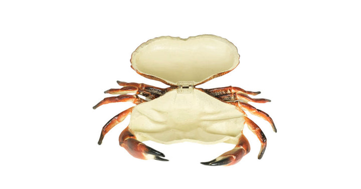 Vintage Cast Iron Crab Box Crab Figurine Animal Statue Vide Poche Crab Art Collectable