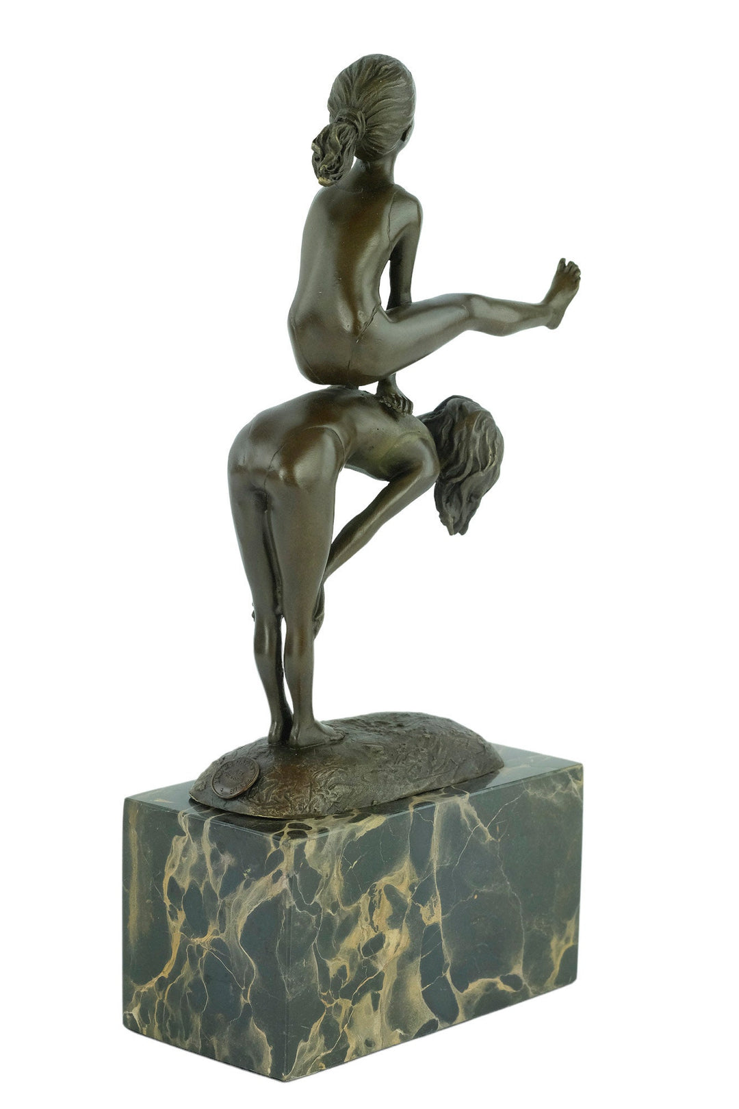 Bronze Sculpture of Children Playing Leapfrog Bronze Child Figurine Bronze Playing Children Sculpture Boy and Girl Statue Bronze Bronze Art