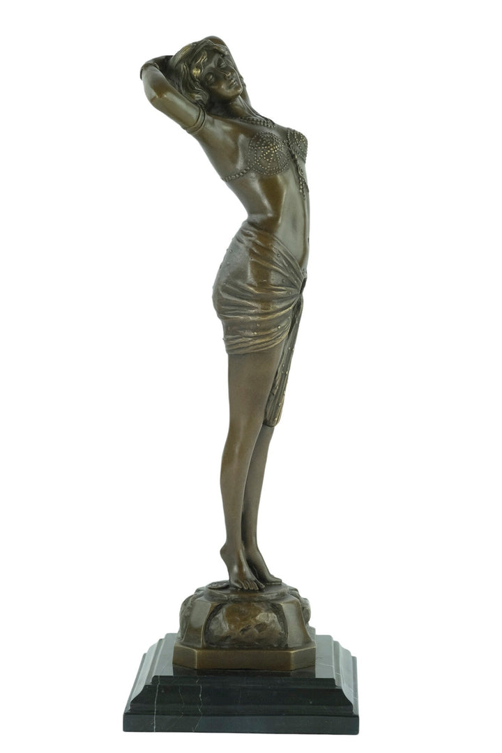 Large Bronze Sculpture of Awaking Female Bronze Art Statue Reveil Paul Philippe Art Deco Bronze Sculpture Art Deco Dancer Sculpture Woman