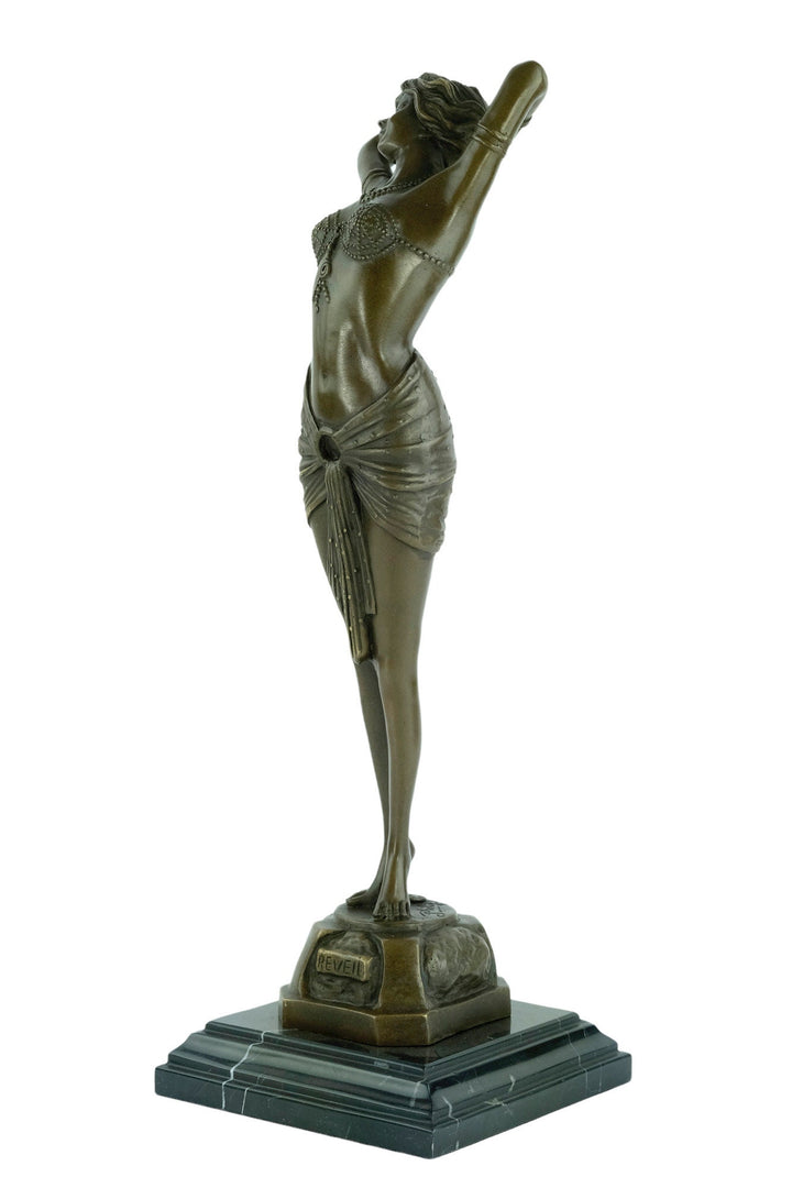 Large Bronze Sculpture of Awaking Female Bronze Art Statue Reveil Paul Philippe Art Deco Bronze Sculpture Art Deco Dancer Sculpture Woman