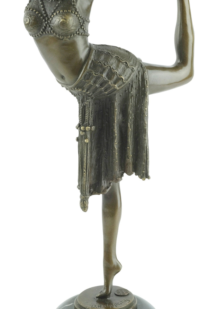 Bronze Sculpture of a Hoop Dancer in a Graceful Pose in Art Deco Style Bronze Dancer Statue Female with Hoop Statue French Decoration Art