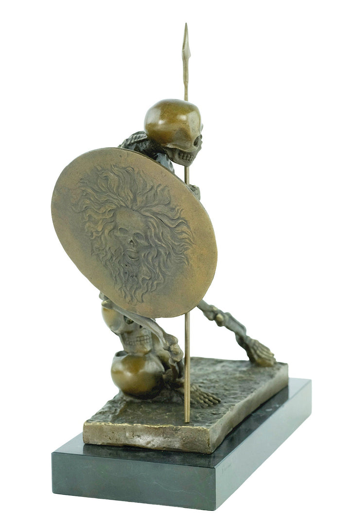 Bronze Skeleton Sculpture Skeleton Warrior Statue Bronze Steampunk Sculpture Skull Art Figurine Milo Bronze Sculpture Skeleton Bookend