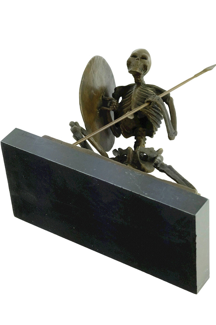 Bronze Skeleton Sculpture Skeleton Warrior Statue Bronze Steampunk Sculpture Skull Art Figurine Milo Bronze Sculpture Skeleton Bookend