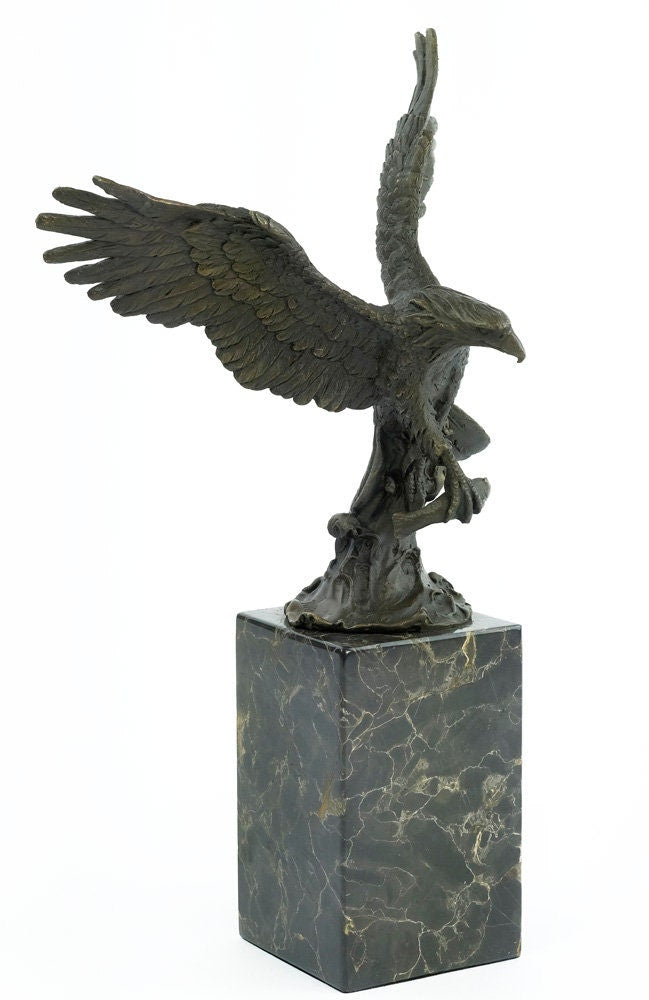 Bronze Fishing Eagle Sculpture Animal Art Figurine Bronze Eagle Statue Bald Eagle Bronze Animal Sculpture Sea Eagle Figure Bronze Eagle Art