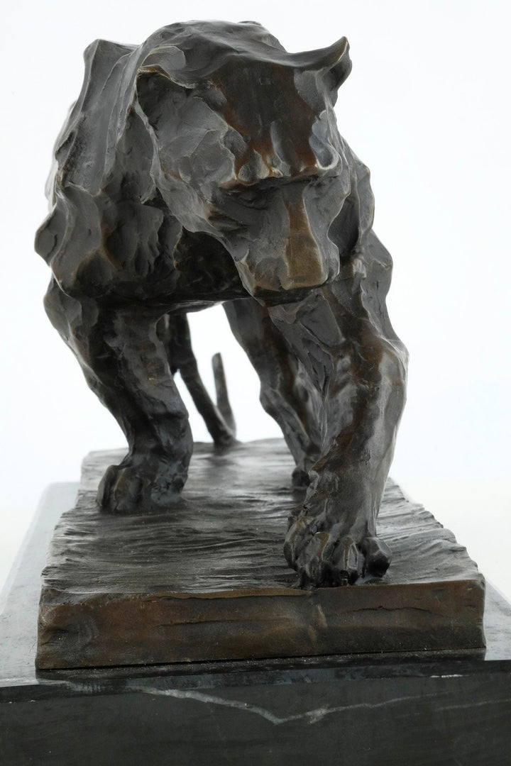 Large Bronze Panther Sculpture Wildlife Art Figurine Bronze Walking Panther Statue Black Panther Sculpture Hunting Panther Decoration Art
