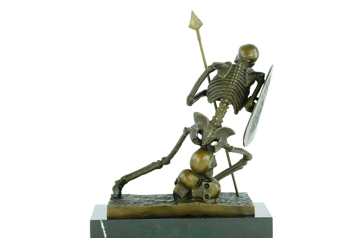 Bronze Skeleton Sculpture Skeleton Warrior Statue Bronze Steampunk Sculpture Skull Art Figurine Milo Bronze Sculpture Skeleton Bookend