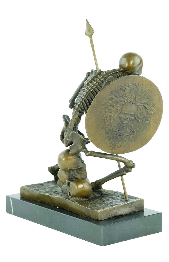 Bronze Skeleton Sculpture Skeleton Warrior Statue Bronze Steampunk Sculpture Skull Art Figurine Milo Bronze Sculpture Skeleton Bookend