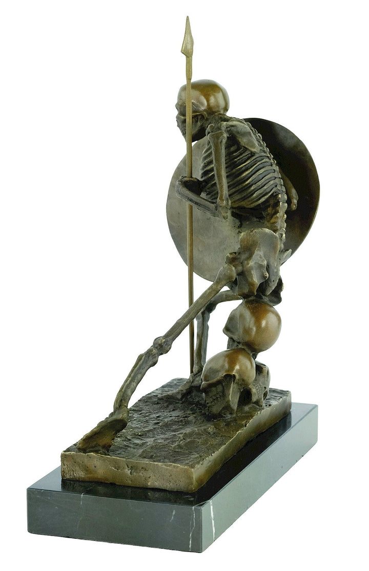 Bronze Skeleton Sculpture Skeleton Warrior Statue Bronze Steampunk Sculpture Skull Art Figurine Milo Bronze Sculpture Skeleton Bookend