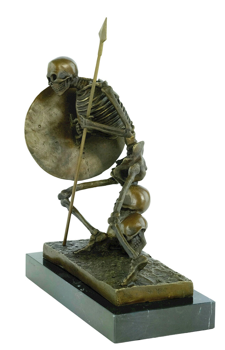 Bronze Skeleton Sculpture Skeleton Warrior Statue Bronze Steampunk Sculpture Skull Art Figurine Milo Bronze Sculpture Skeleton Bookend