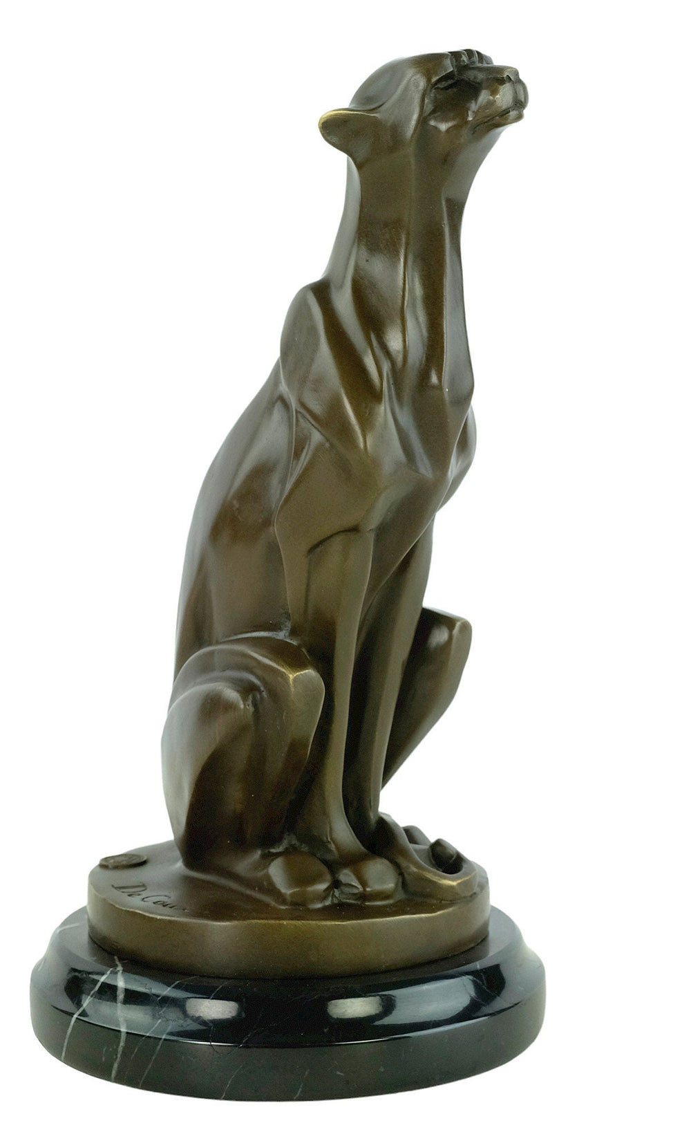 Bronze Sculpture of a Sitting Cheetah in Art Deco Style Animal Art Statue Bronze Cheetah Sculpture Hunting Decoration Animal Sculpture