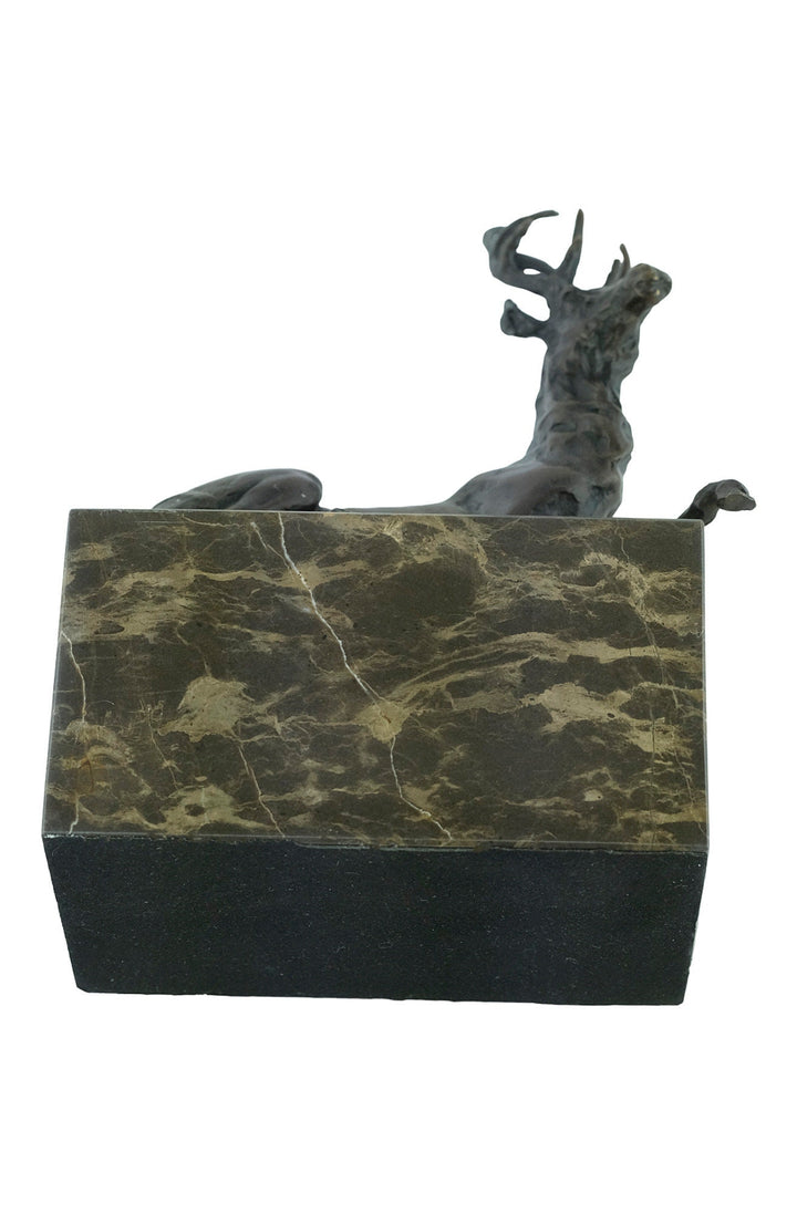Bronze Lying Deer Sculpture Hunting Statue Bronze Red Deer Sculpture Wildlife Figurine Hunting Decoration Bronze Stag Sculpture Deer Deco