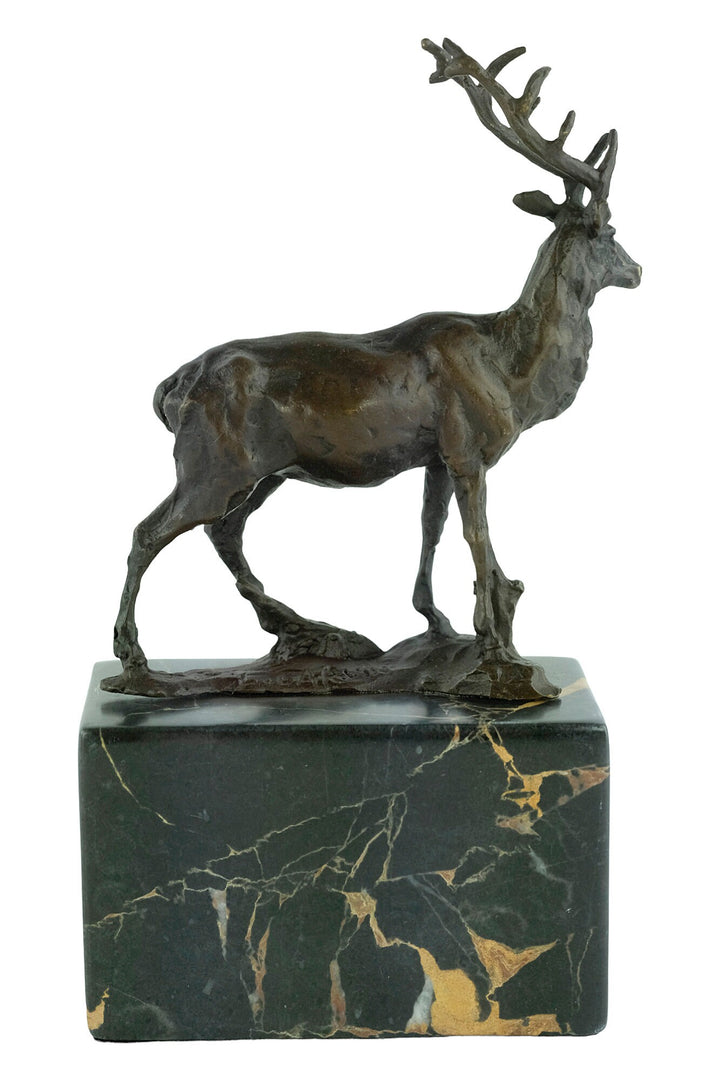 Bronze Red Deer Sculpture Standing Stag Statue Bronze Wildlife Sculpture Bronze Hunting Sculpture Hunting Decoration Standing Deer Statue
