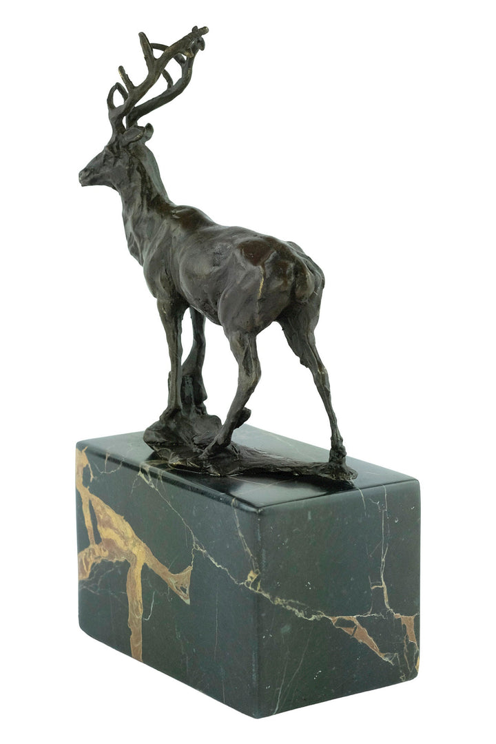 Bronze Red Deer Sculpture Standing Stag Statue Bronze Wildlife Sculpture Bronze Hunting Sculpture Hunting Decoration Standing Deer Statue