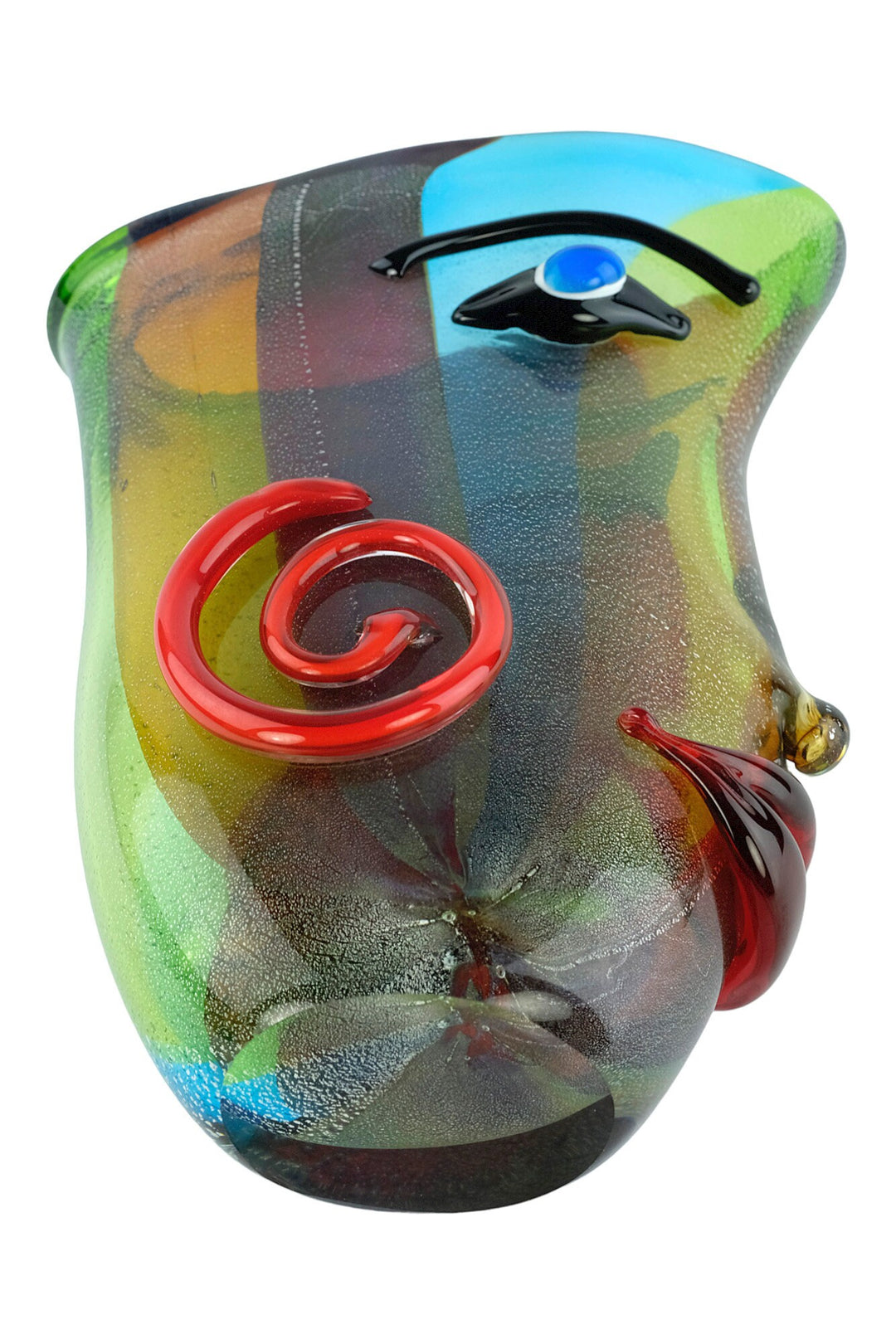 Large Glass Vase of a Female Face in Picasso Style Glass Design Vase Modern Art Collectable Unique Flower Holder Italian Art Murano Style