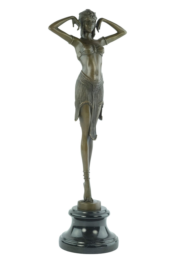 Bronze Dancer Statue Art Deco Scarab Dancer Female Figurine Bronze Sculpture Chiparus Sculpture Egyptian Dancer Bronze Female Sculpture Art