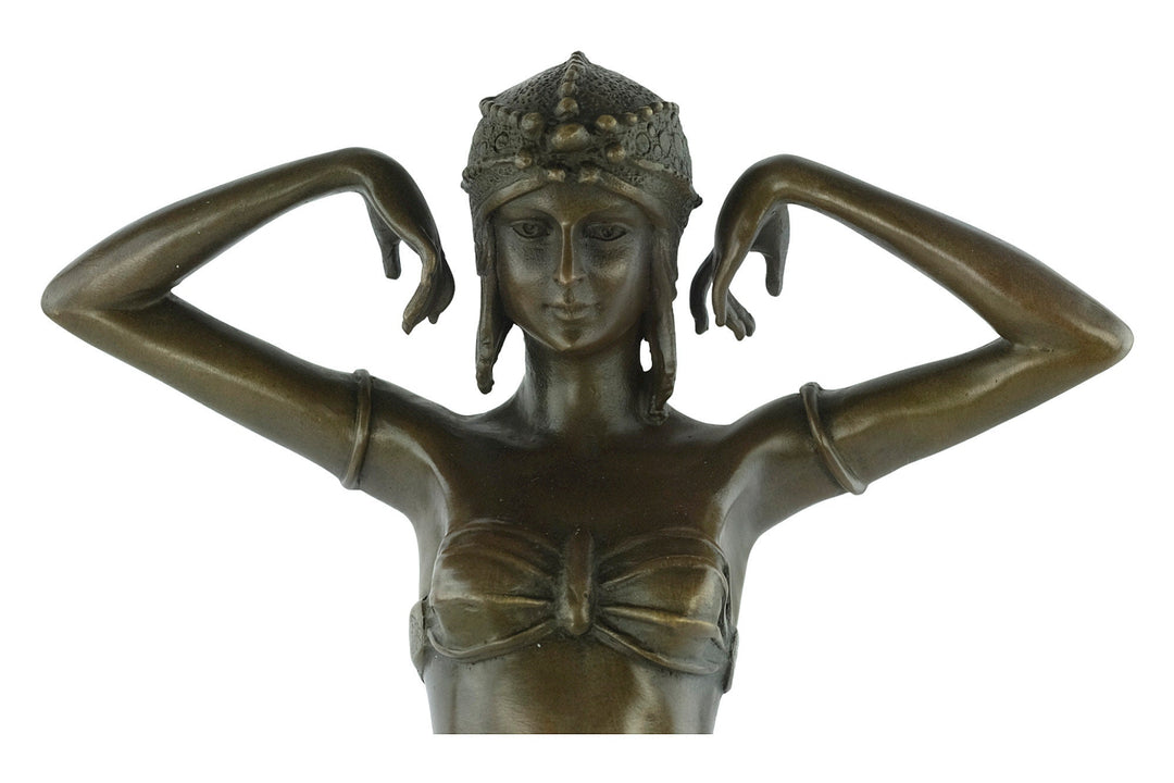 Bronze Dancer Statue Art Deco Scarab Dancer Female Figurine Bronze Sculpture Chiparus Sculpture Egyptian Dancer Bronze Female Sculpture Art