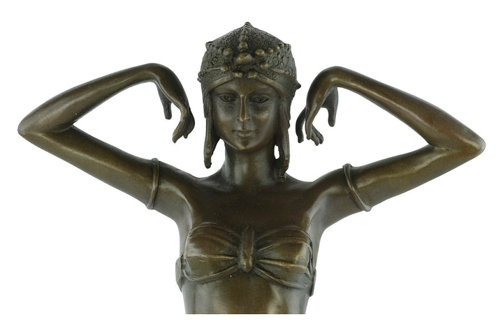 Bronze Dancer Statue Art Deco Scarab Dancer Female Figurine Bronze Sculpture Chiparus Sculpture Egyptian Dancer Bronze Female Sculpture Art