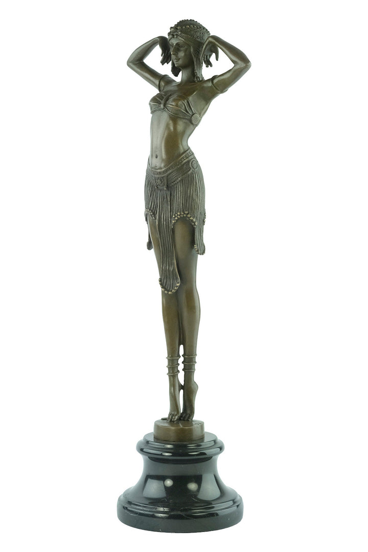Bronze Dancer Statue Art Deco Scarab Dancer Female Figurine Bronze Sculpture Chiparus Sculpture Egyptian Dancer Bronze Female Sculpture Art