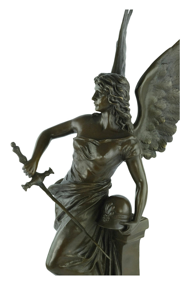 Large Bronze Minerva Sculpture Roman Goddess of Wisdom Figurine Bronze Minerva Statue Roman Mythology Sculpture Athena with Sword and Helmet