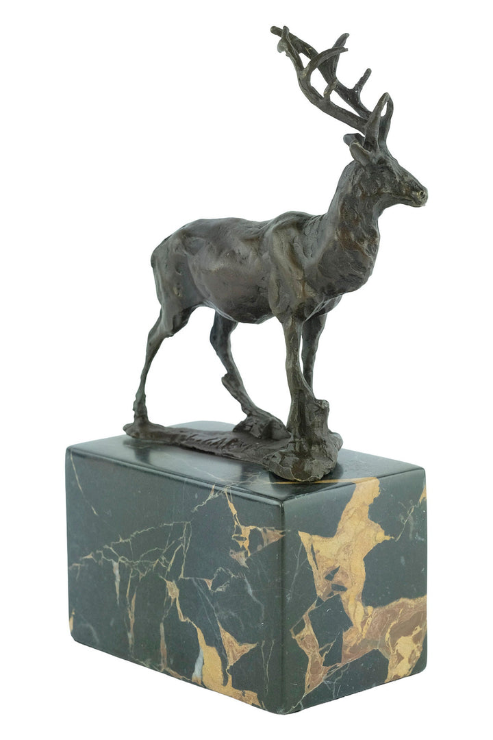 Bronze Red Deer Sculpture Standing Stag Statue Bronze Wildlife Sculpture Bronze Hunting Sculpture Hunting Decoration Standing Deer Statue