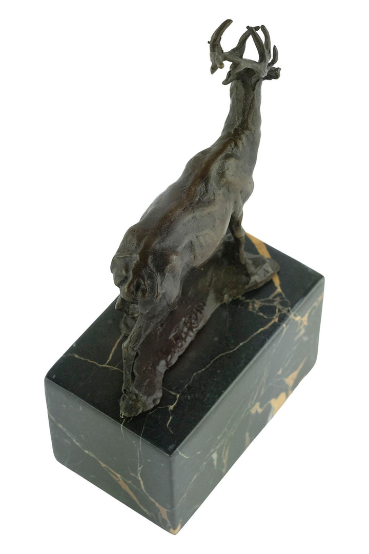 Bronze Red Deer Sculpture Standing Stag Statue Bronze Wildlife Sculpture Bronze Hunting Sculpture Hunting Decoration Standing Deer Statue