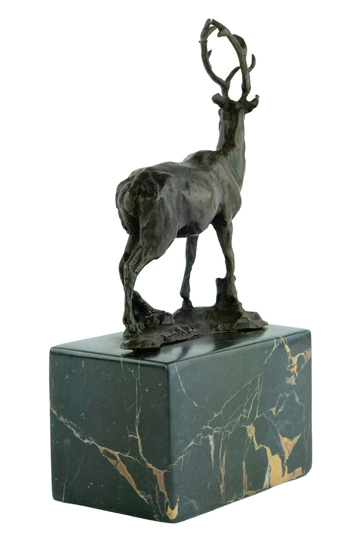 Bronze Red Deer Sculpture Standing Stag Statue Bronze Wildlife Sculpture Bronze Hunting Sculpture Hunting Decoration Standing Deer Statue