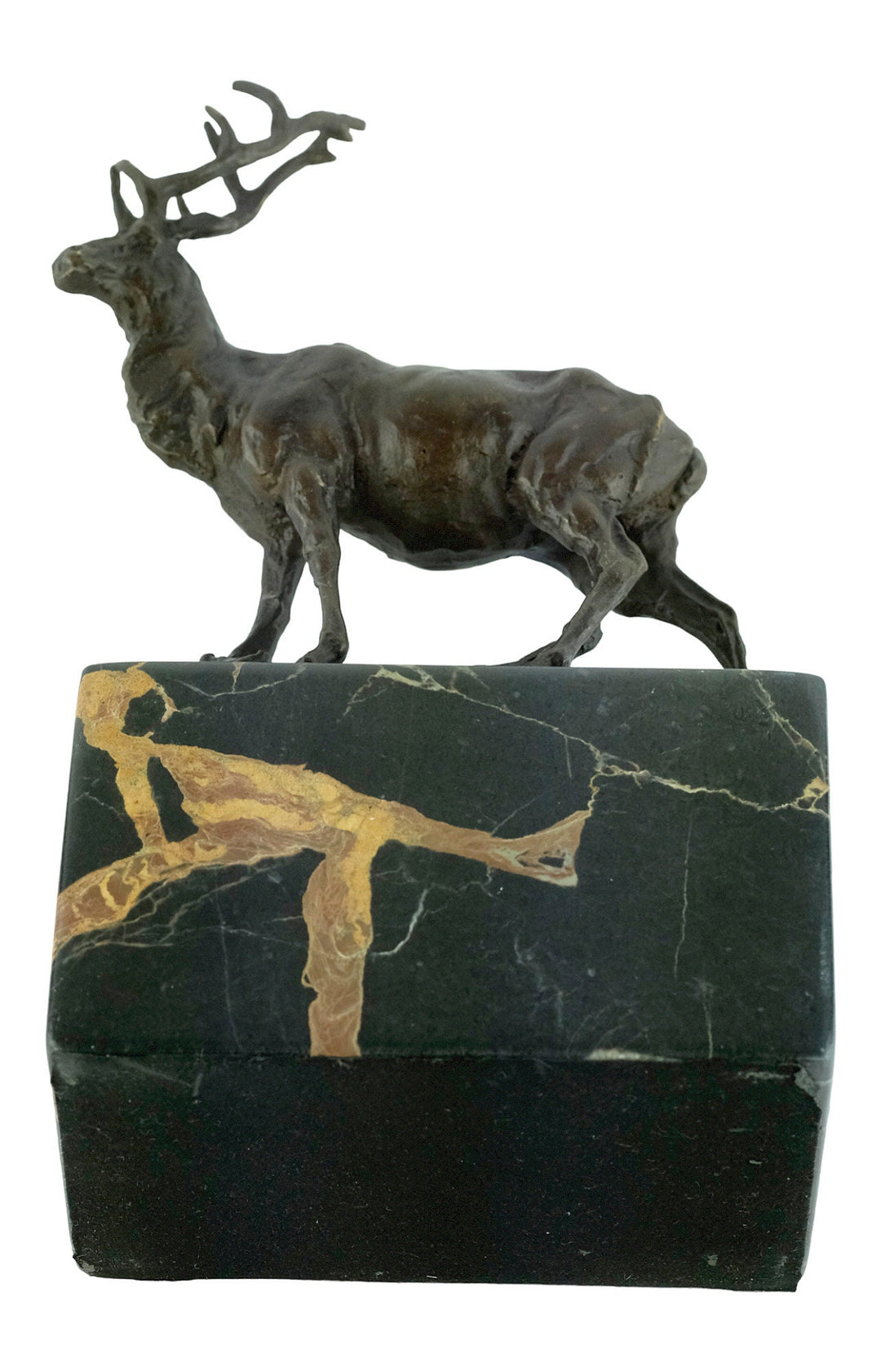 Bronze Red Deer Sculpture Standing Stag Statue Bronze Wildlife Sculpture Bronze Hunting Sculpture Hunting Decoration Standing Deer Statue