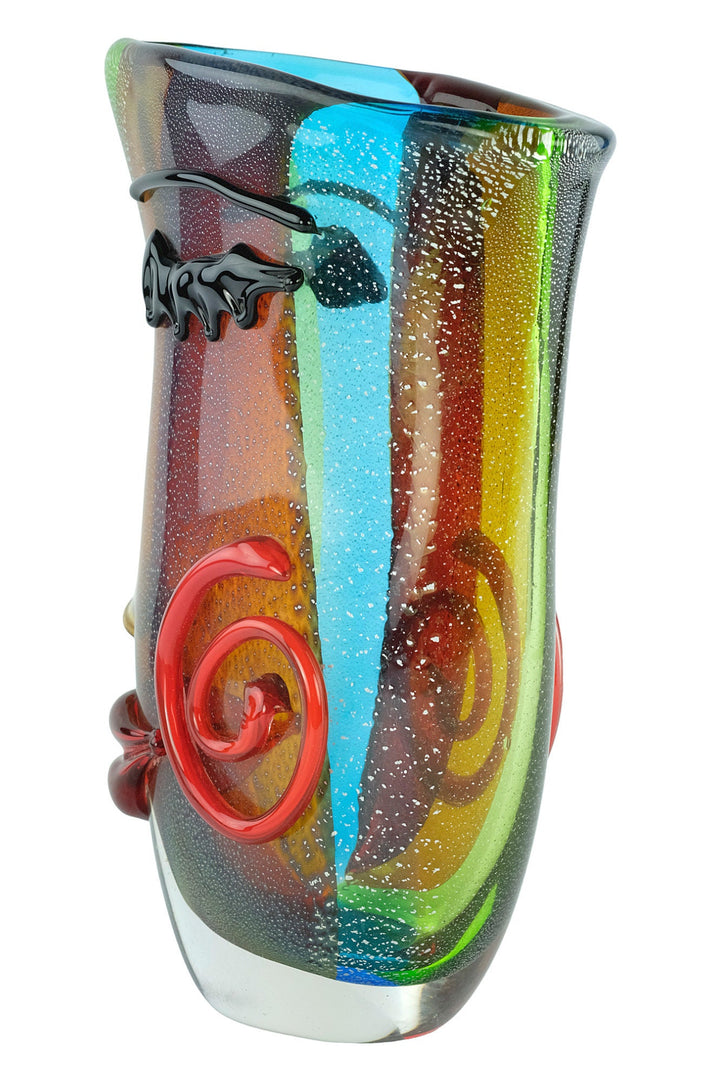 Large Glass Vase of a Female Face in Picasso Style Glass Design Vase Modern Art Collectable Unique Flower Holder Italian Art Murano Style