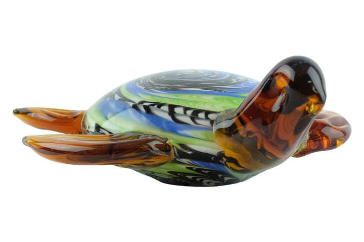 Glass Turtle Figurine in Murano Style Animal Art Sculpture Italian Art Nautic Glass Turtle Statue Turtle Lovers Gift Sea Creature Decoration