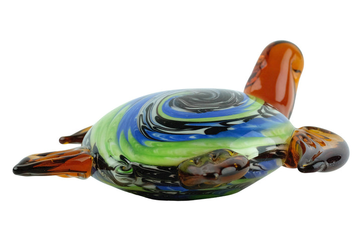 Glass Turtle Figurine in Murano Style Animal Art Sculpture Italian Art Nautic Glass Turtle Statue Turtle Lovers Gift Sea Creature Decoration