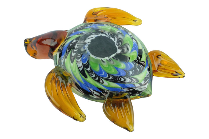 Glass Turtle Figurine in Murano Style Animal Art Sculpture Italian Art Nautic Glass Turtle Statue Turtle Lovers Gift Sea Creature Decoration