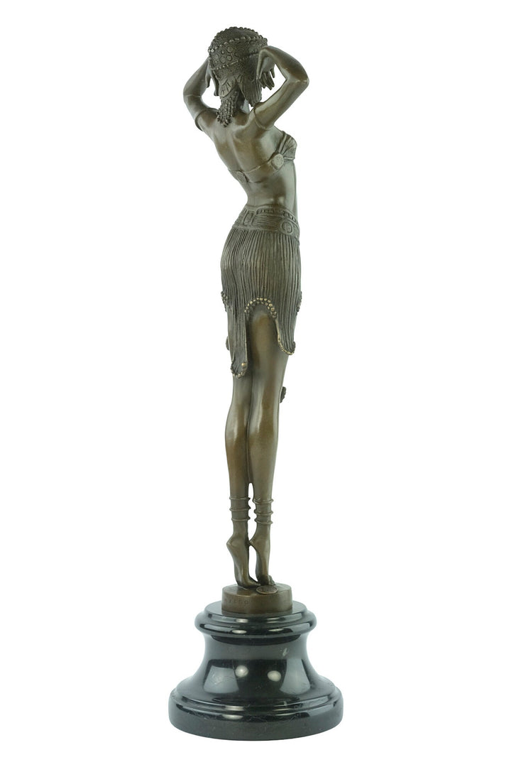 Bronze Dancer Statue Art Deco Scarab Dancer Female Figurine Bronze Sculpture Chiparus Sculpture Egyptian Dancer Bronze Female Sculpture Art