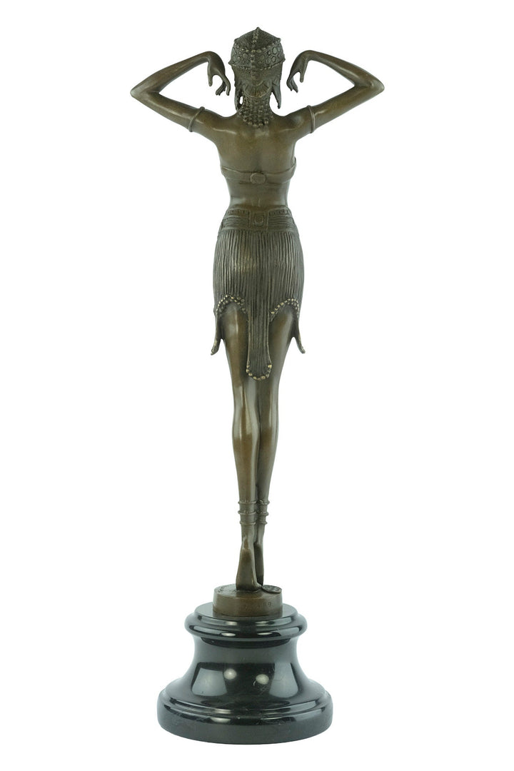 Bronze Dancer Statue Art Deco Scarab Dancer Female Figurine Bronze Sculpture Chiparus Sculpture Egyptian Dancer Bronze Female Sculpture Art