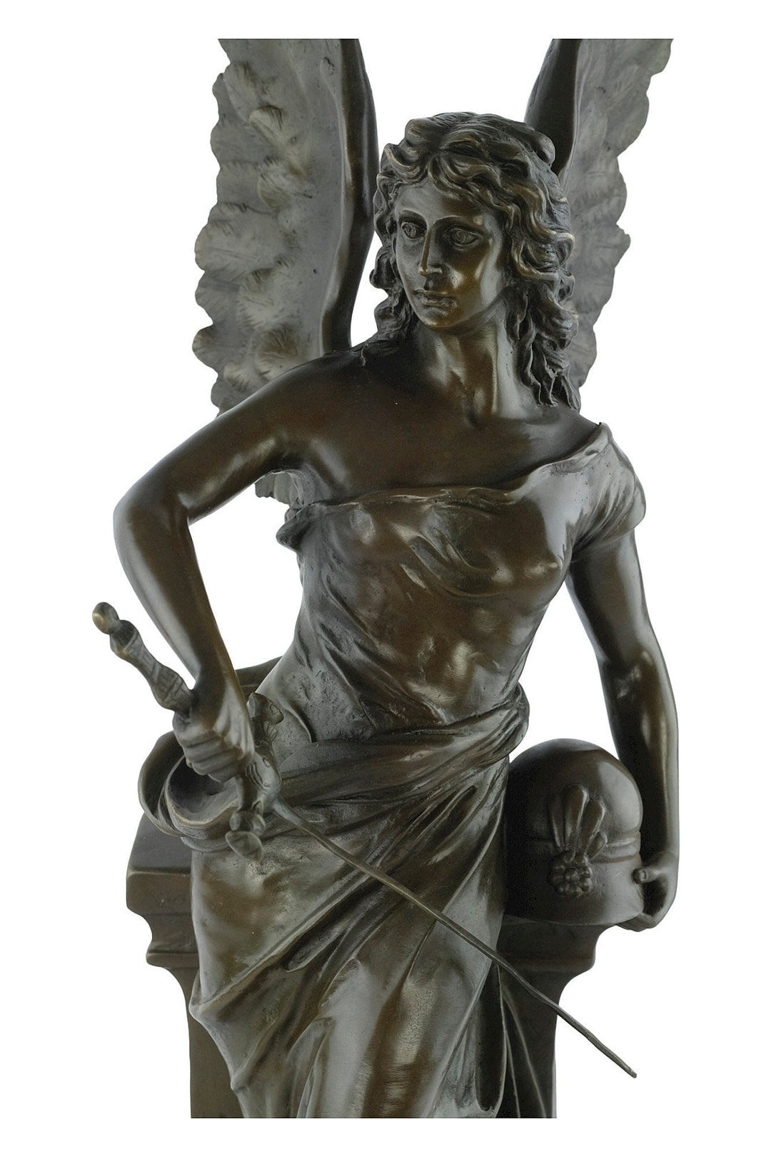 Large Bronze Minerva Sculpture Roman Goddess of Wisdom Figurine Bronze Minerva Statue Roman Mythology Sculpture Athena with Sword and Helmet