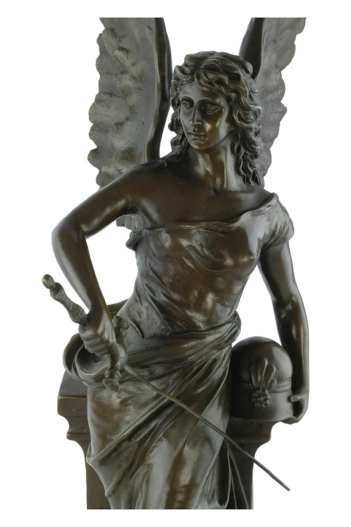 Large Bronze Minerva Sculpture Roman Goddess of Wisdom Figurine Bronze Minerva Statue Roman Mythology Sculpture Athena with Sword and Helmet