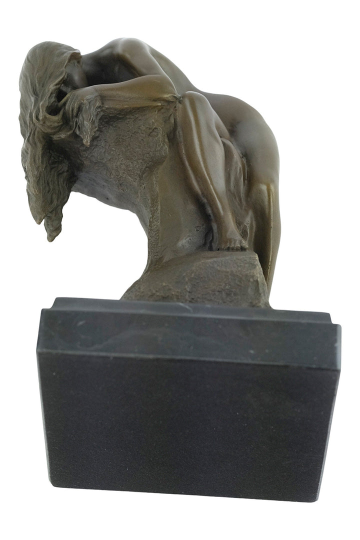 Bronze Female Nude Sculpture Resting on Rock Bronze Art Statue by Milo Bronze Statue of Female Classic Bronze Sculpture French Art Figurine