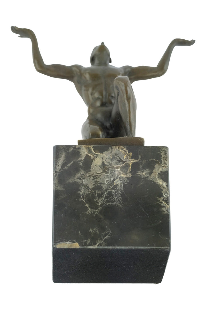Bronze Kneeling Adonis Sculpture Male Figurine Art Statue Bronze Male Nude Sculpture Cesaro Crouching Male Sculpture Bronze Adonis Figurine