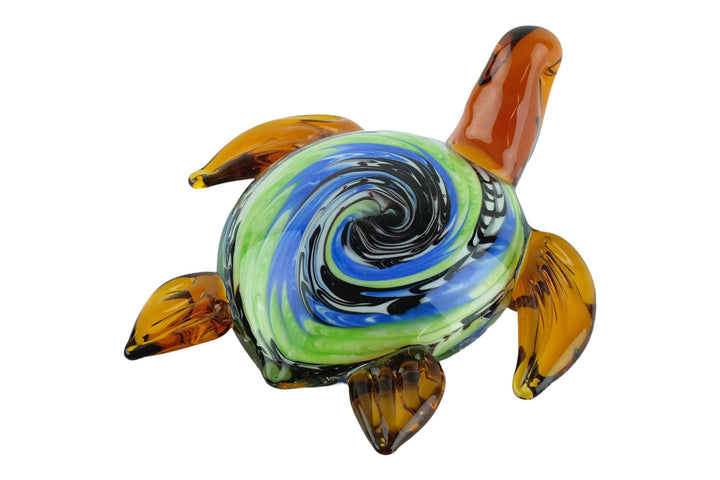 Glass Turtle Figurine in Murano Style Animal Art Sculpture Italian Art Nautic Glass Turtle Statue Turtle Lovers Gift Sea Creature Decoration