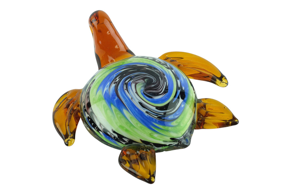 Glass Turtle Figurine in Murano Style Animal Art Sculpture Italian Art Nautic Glass Turtle Statue Turtle Lovers Gift Sea Creature Decoration