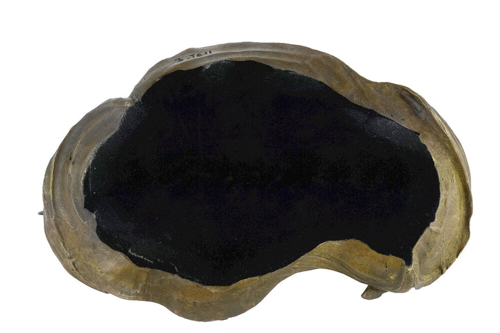 Bronze Tray Decorated with a Bathing Female and Floral Motifs in Art Nouveau Style French Decoration Vide Poche Card Tray in Bronze Art