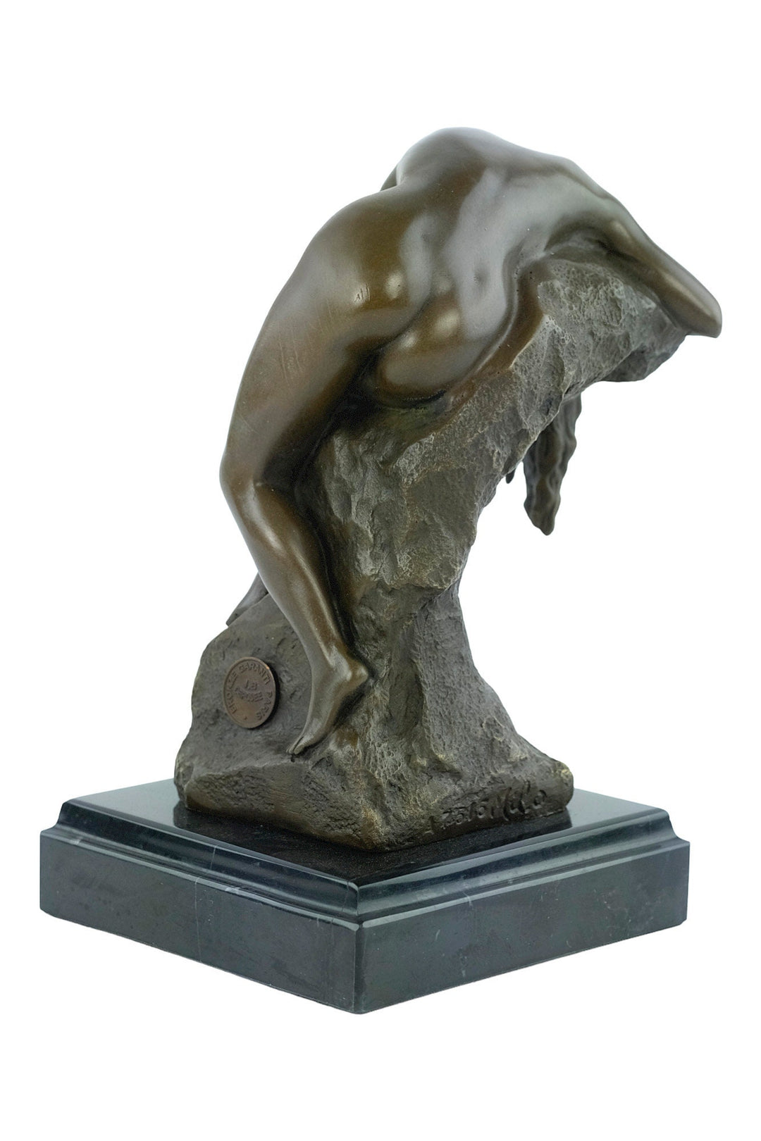 Bronze Female Nude Sculpture Resting on Rock Bronze Art Statue by Milo Bronze Statue of Female Classic Bronze Sculpture French Art Figurine