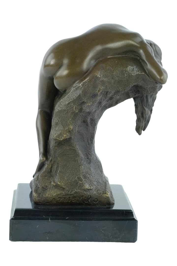 Bronze Female Nude Sculpture Resting on Rock Bronze Art Statue by Milo Bronze Statue of Female Classic Bronze Sculpture French Art Figurine
