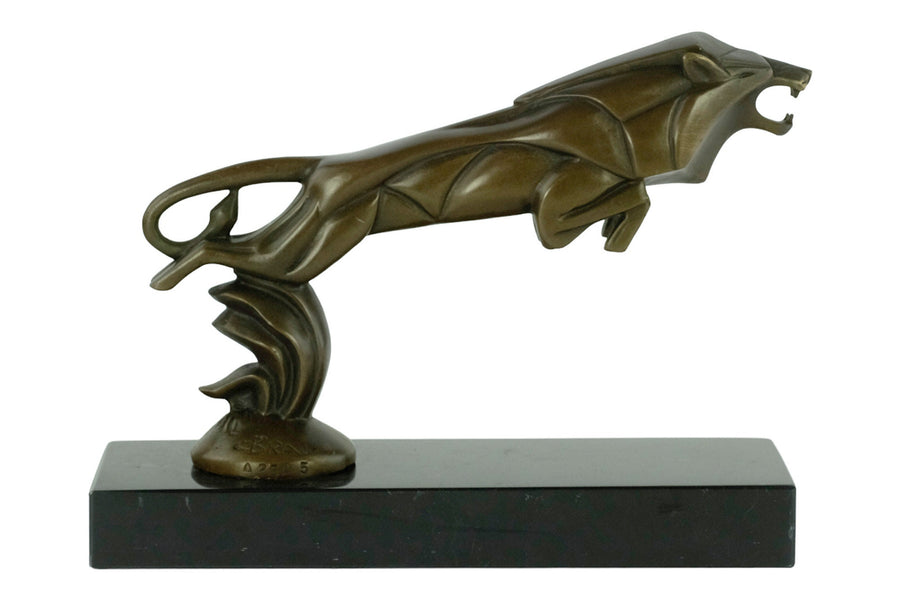 Bronze Leaping Lion Sculpture Art Deco Car Mascot Casimir Brau Bronze Sculpture Art Deco Statue Bronze Lion Figurine Lion Decoration Art