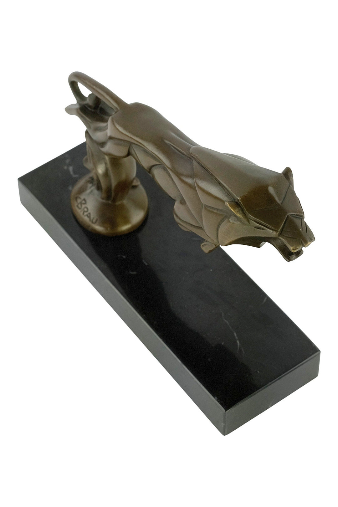Bronze Leaping Lion Sculpture Art Deco Car Mascot Casimir Brau Bronze Sculpture Art Deco Statue Bronze Lion Figurine Lion Decoration Art